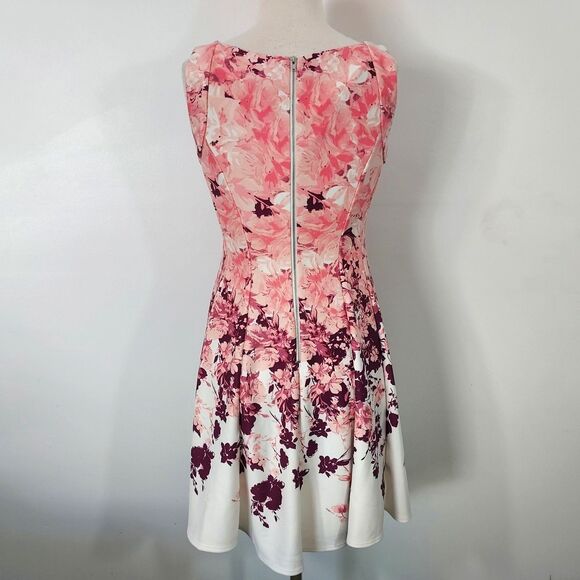 Danny and Nicole Dress Fit Flare Flowy Cutout Sleeveless Size 4P Floral Colorful - Picture 6 of 12